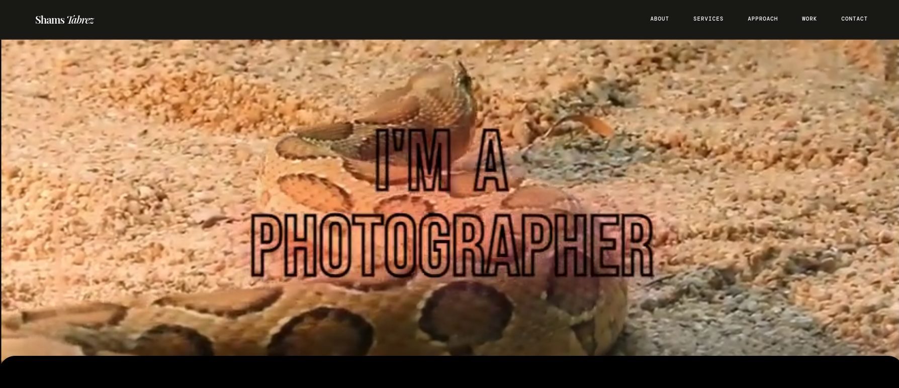 Shams Tabrez photographer portfolio website screenshot