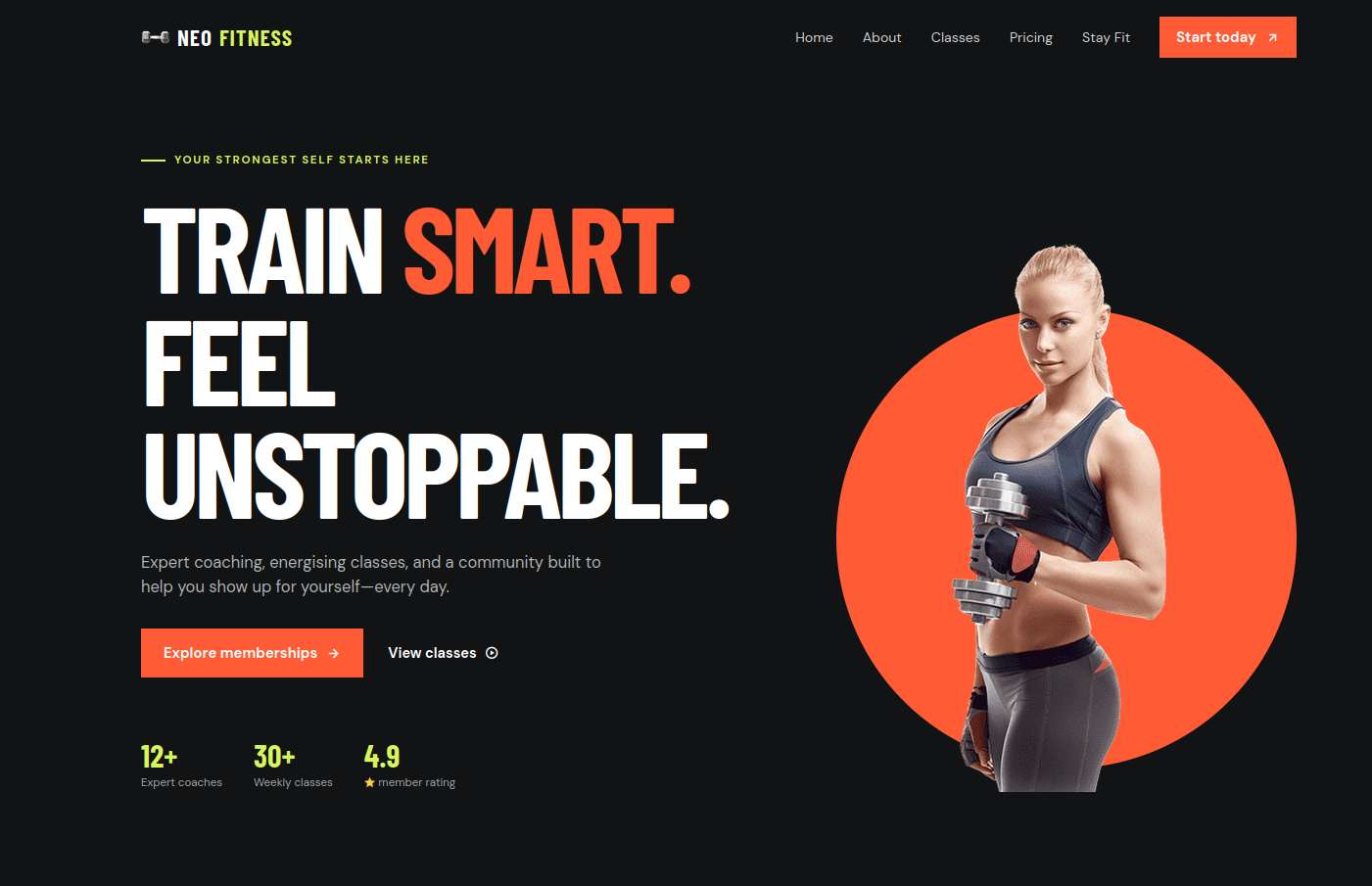 Neofitness gym website screenshot